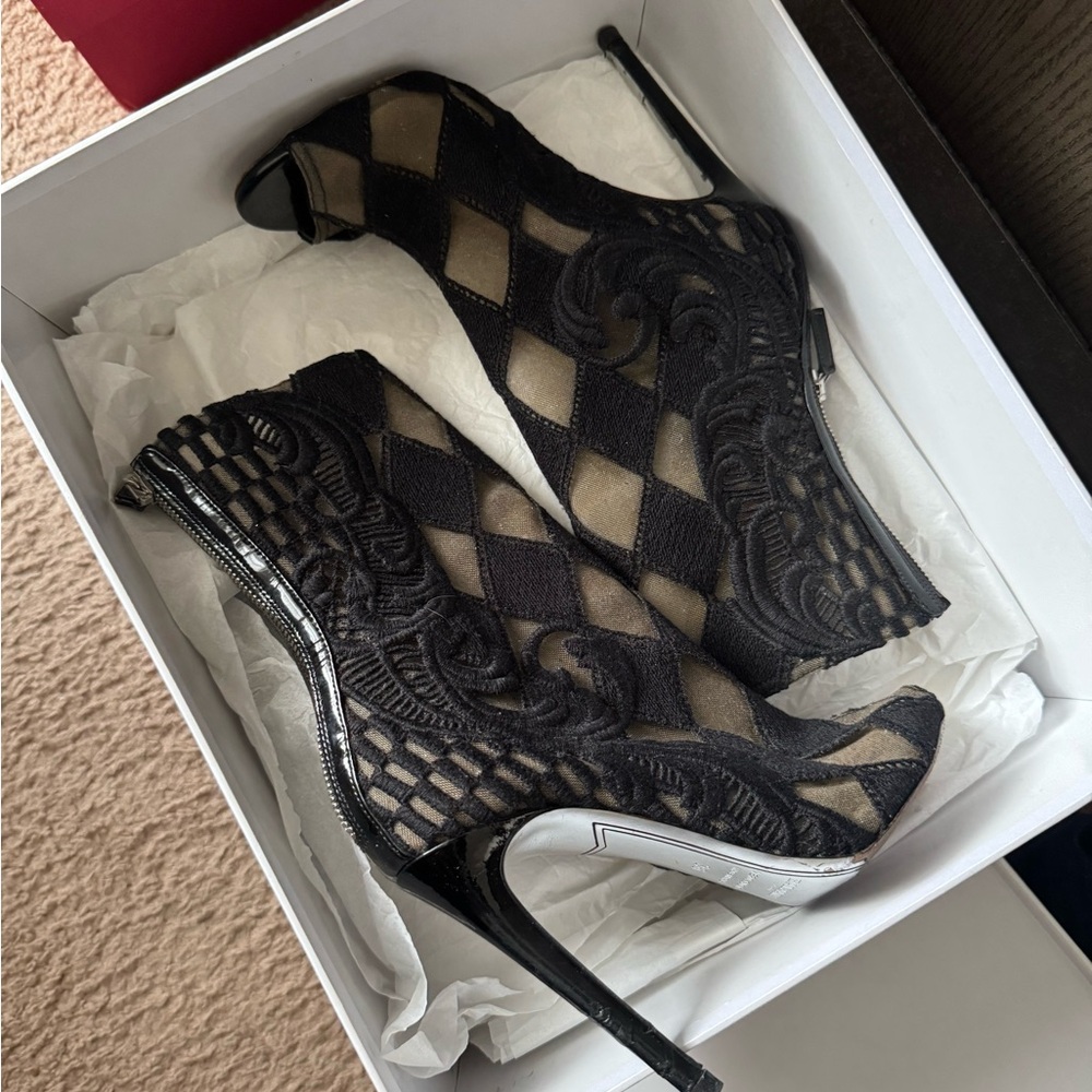 Balmain Peep Toe Boots